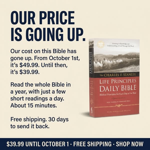 Our price is going up on October 1st