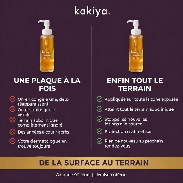 Jusqu'à -60 %. Une peau plus lisse en quelques semaines, pas des cycles de cryothérapie sans fin.