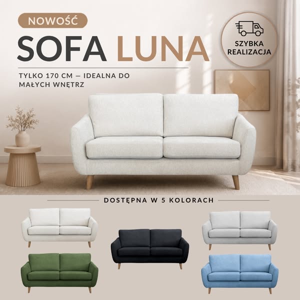 SOFA LUNA | Tylko 170 cm szerokości