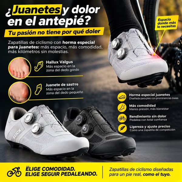 Zapatillas de ciclismo para juanetes