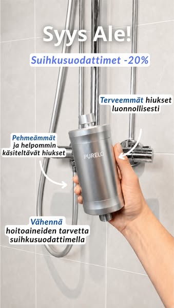 Purelo suihkusuodatin hiusten hyvinvointiin