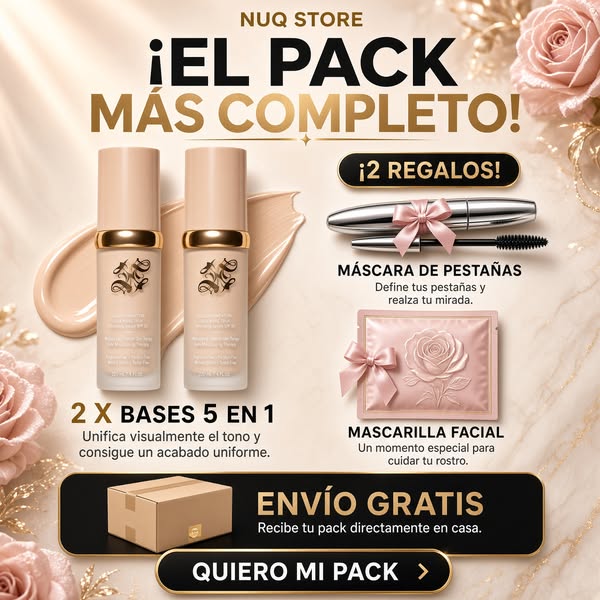 2 BASES + REGALO MÁSCARA PESTAÑAS + MASCARILLA FACIAL + ENVIO GRATIS