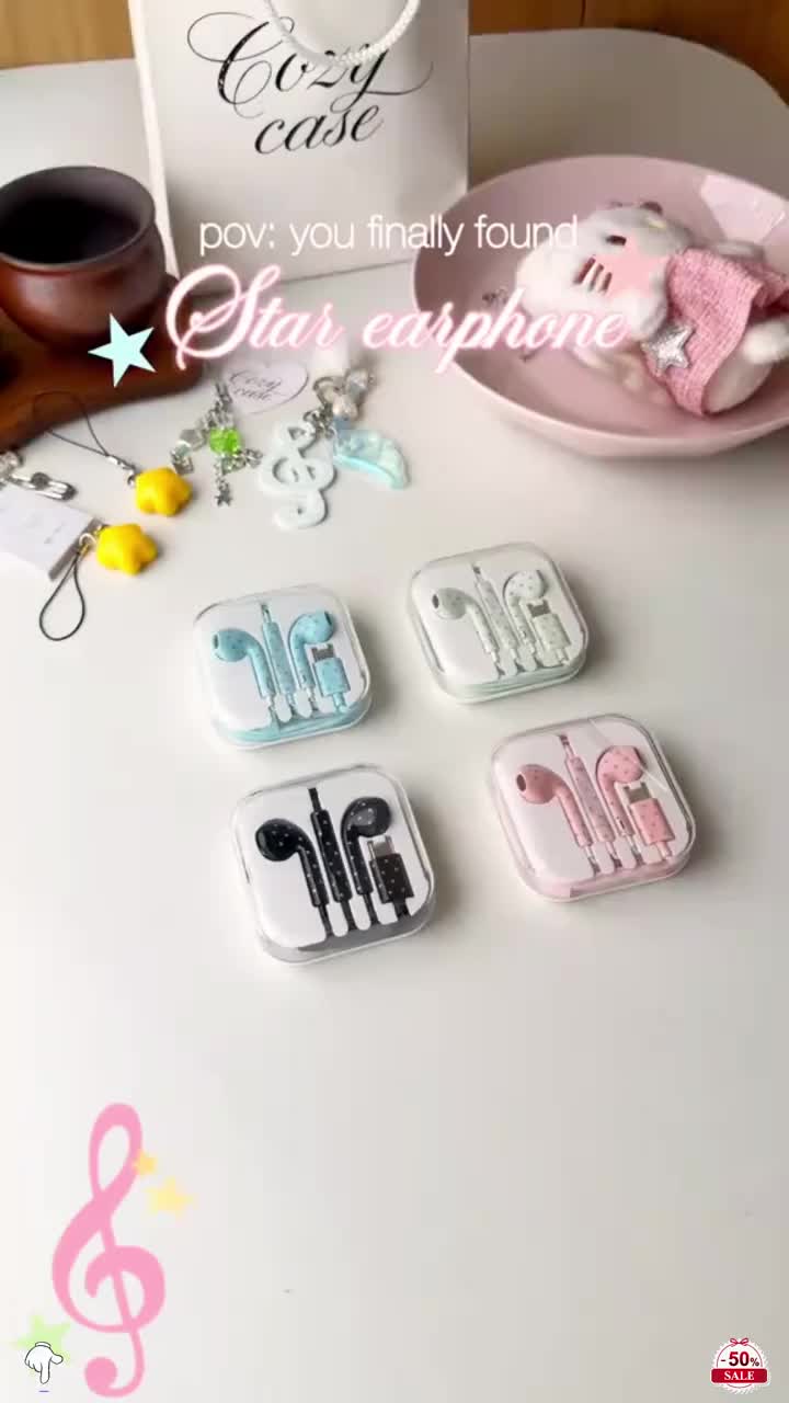 Star Pattern Type-C Wired Earphones