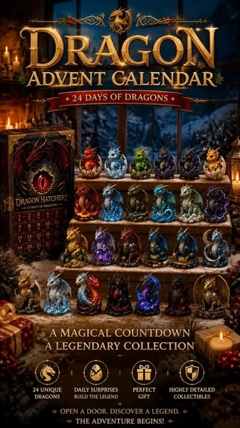 24-Day Dragon Advent Calendar | Christmas Countdown Blind Box Gift