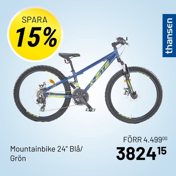 Mountainbike 24" Blå/Grön