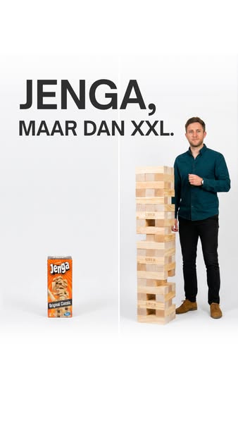 Jenga, maar dan XXL.