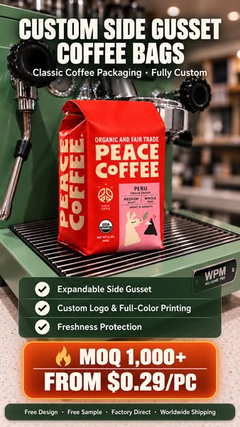 Custom Side Gusset Coffee Bags