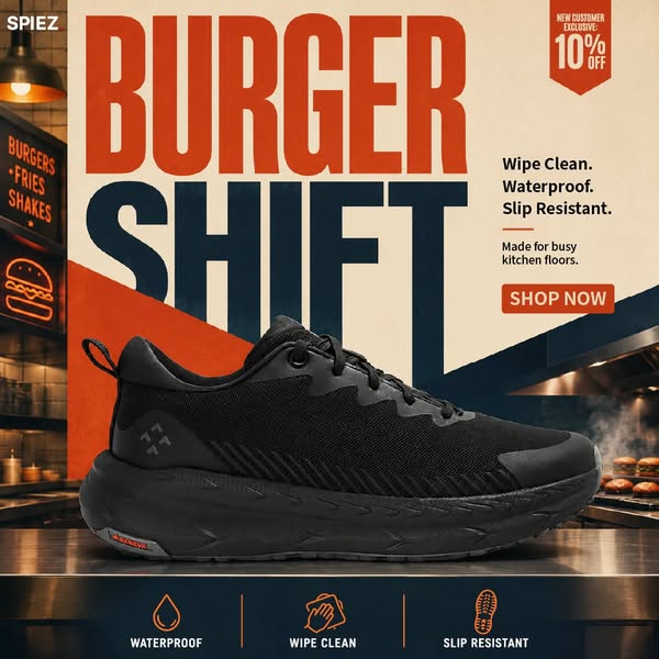 Men - Oil resistant, slip-on, cushioning