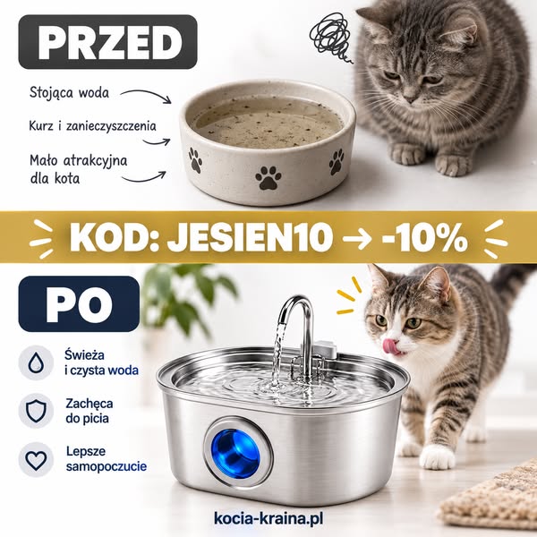 10% z kodem JESIEN10 Twój kot zasługuje na lepszą wodę
