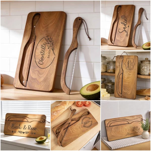 Personalized Wooden Bread Slicer