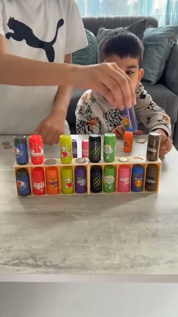 Baby Memory Matching Game, 10 Drink Bottle Pairs Toy, Color Recognition & Cognitive Development, Interactive Parent-Child Fun Activity