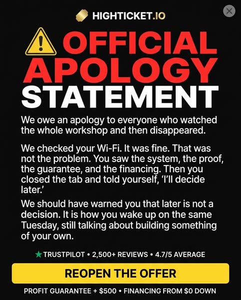 We owe you a formal apology.