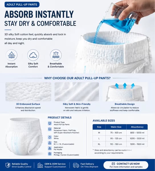 Pull Up Adult Diaper Pants Manufacturer & Supplier