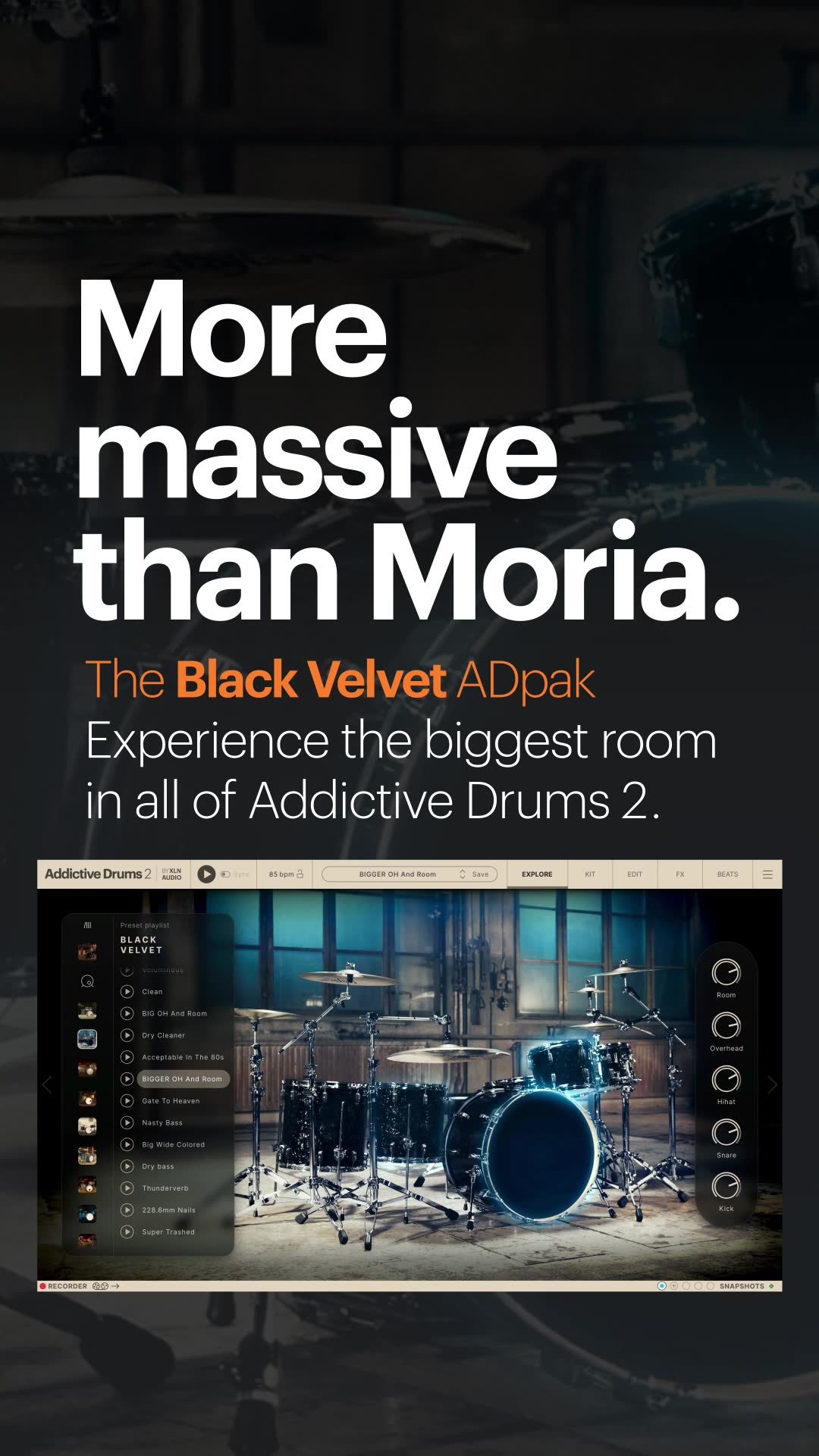 Black Velvet for Addictive Drums 2 by XLN Audio