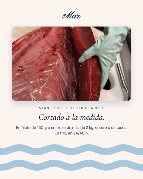 Atún fresco, filete de 150 g a 6,99 €