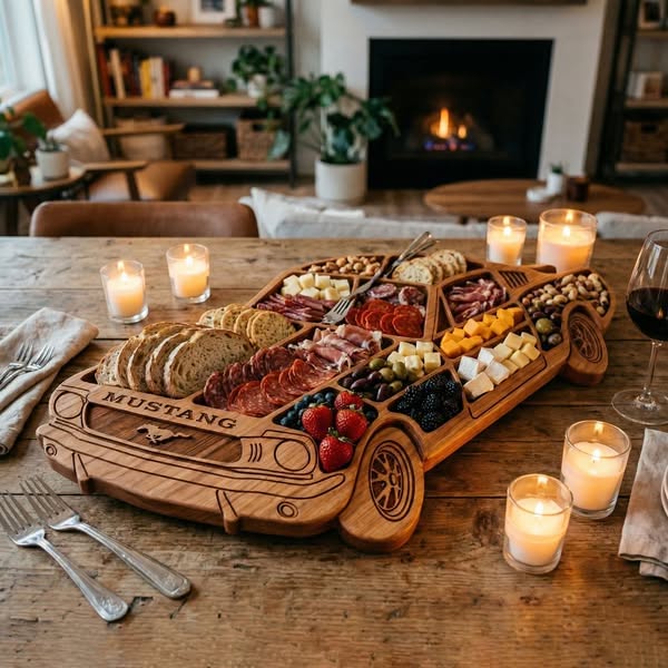 Handcrafted Wooden Mustang Charcuterie Board
