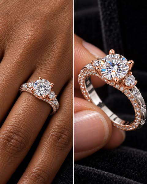 MARDAZA 925 Sterling Silver Moissanite Ring