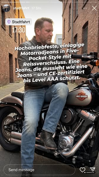 Abriebfeste Motorradjeans mit CE-Level AAA