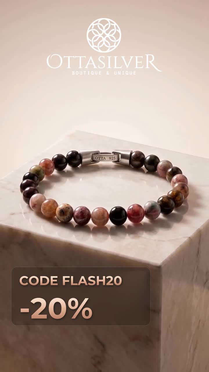 Kralenarmband met veelkleurige toermalijn