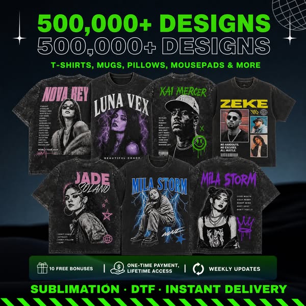 Trending Artist Tees, Ready to Print