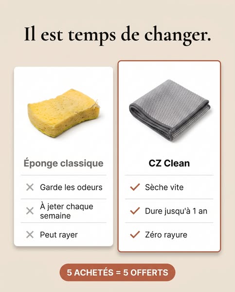 CZ Clean - Chiffons en Fibre Abrasive pour Vaisselle (Lot de 10)