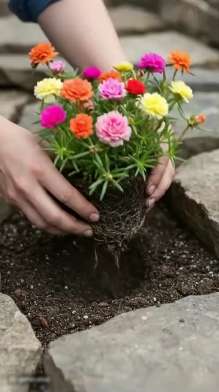 Turn Bare Soil into a Rainbow Carpet: "Everblooming" Moss Rose Seeds!