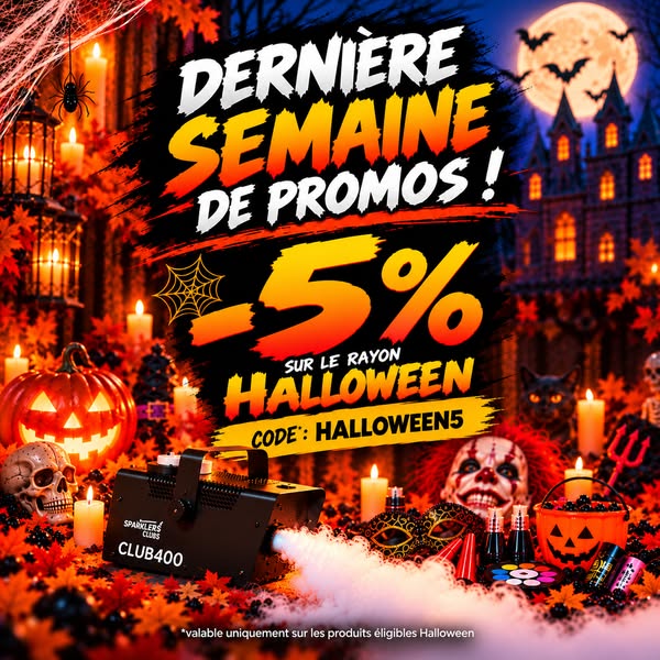 Offre Flash -15% Halloween jusqu'à dimanche