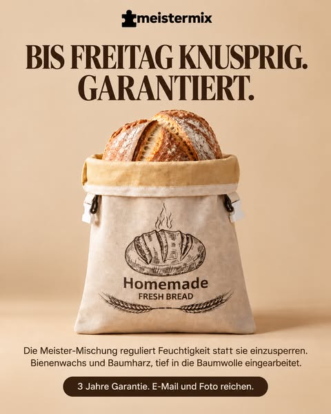 Reine Wachsbeutel brechen. Meistermix nicht.