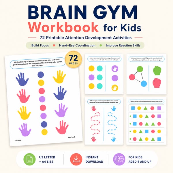 90% Off Brain Gym Workbook for Kids