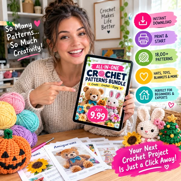 Download once. Explore thousands of designs. Start crocheting!