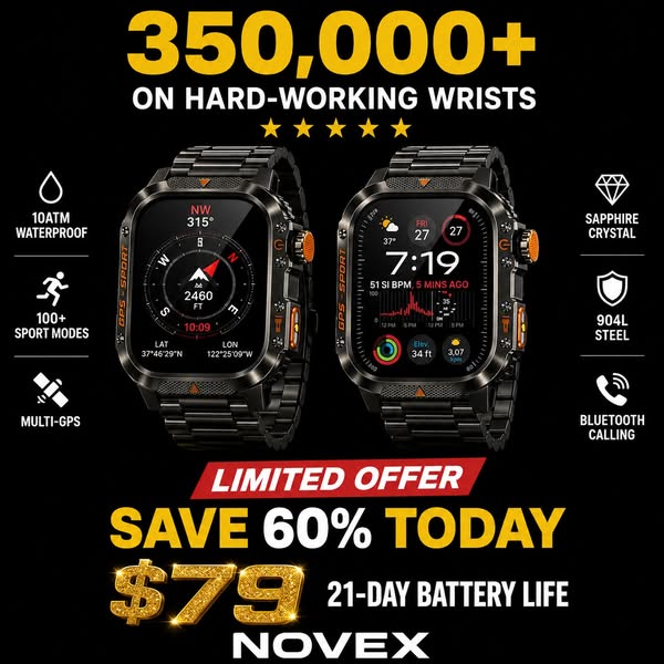 $79. GPS. 21-Day Battery. Waterproof. Calls & Notifications on your wrist. Health tracking 24/7.
