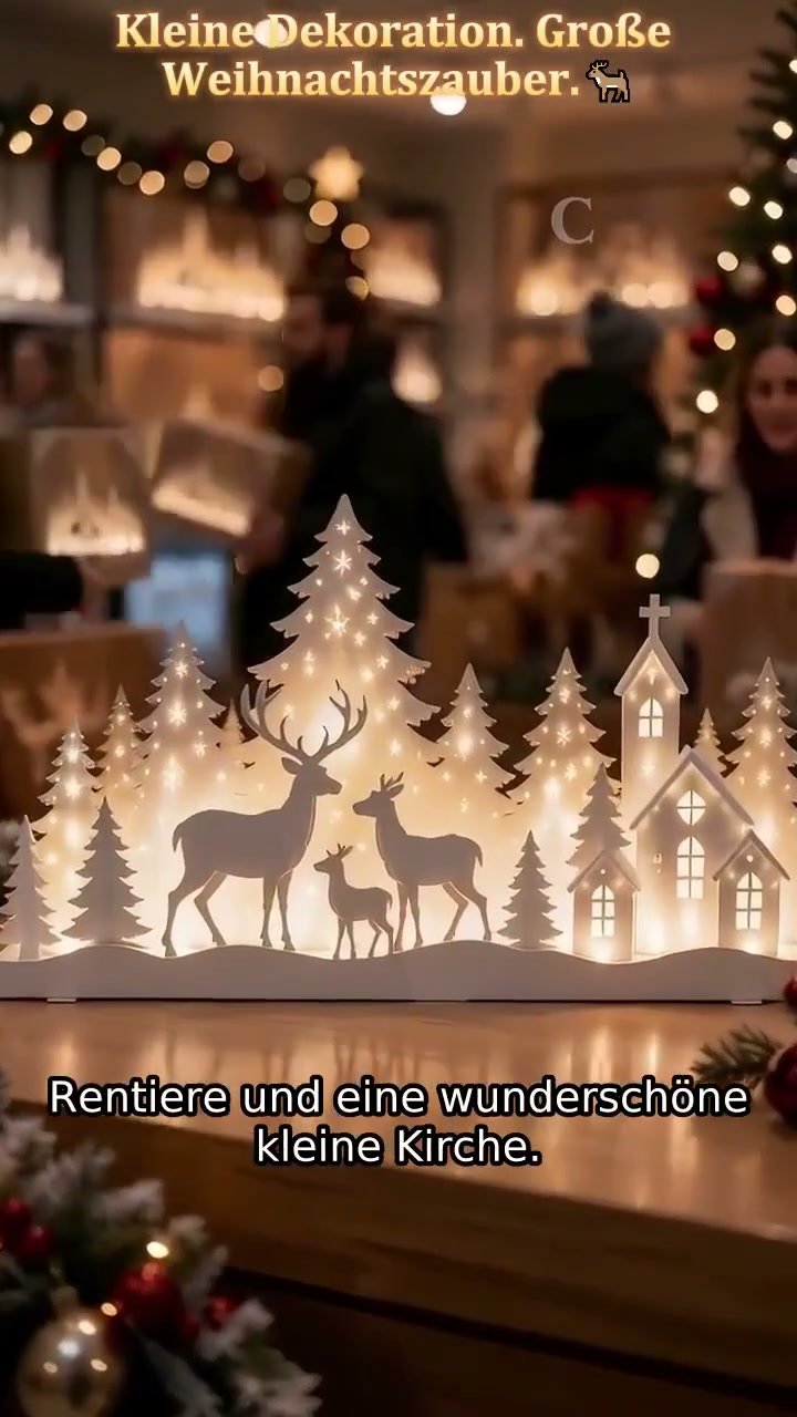 Leuchtendes Weihnachtsdorf mit Rehen!