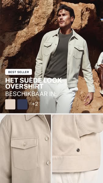 Nieuw: Suede-Look Overshirt