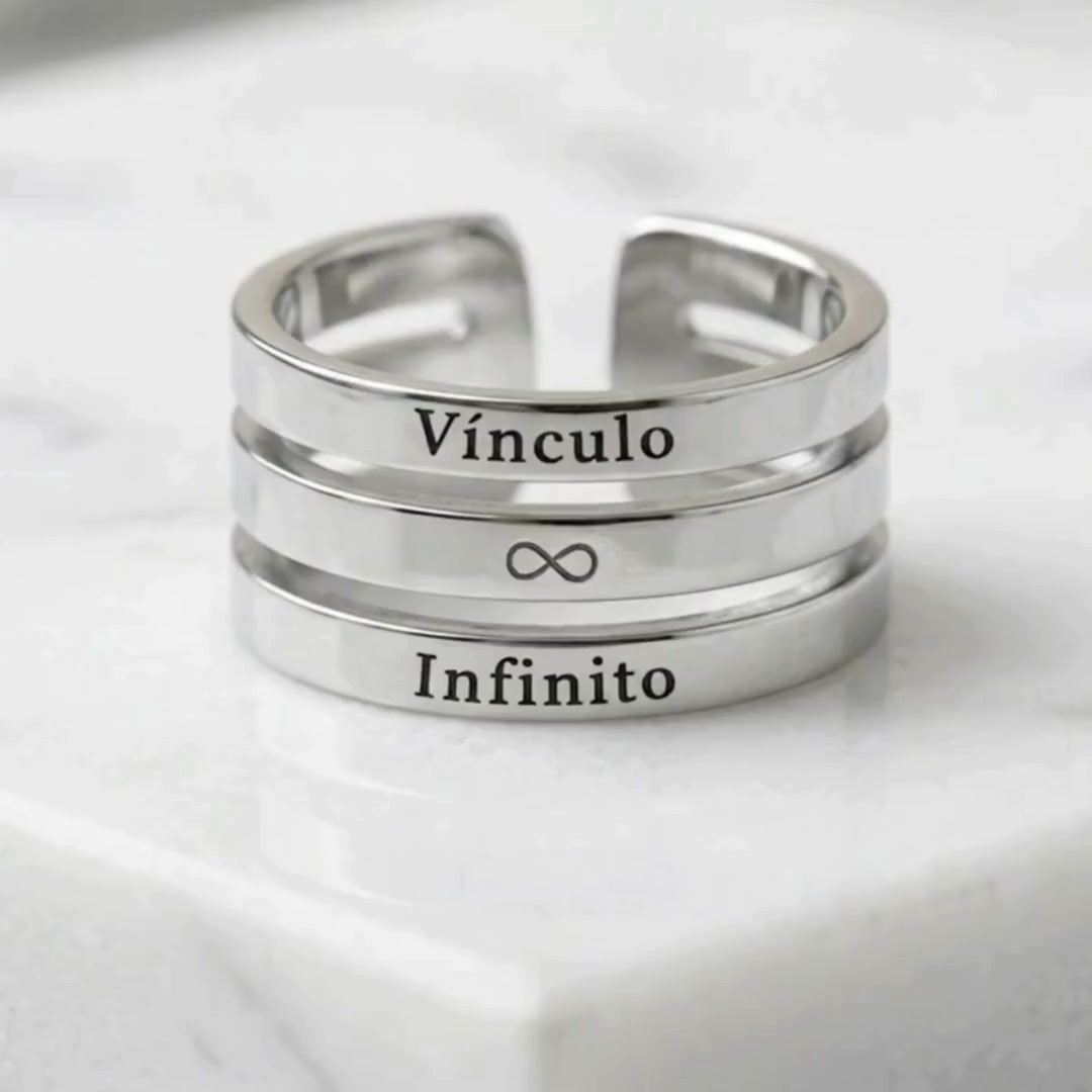 Anillo Madre e Hija Corazón | Acero Inoxidable 316L