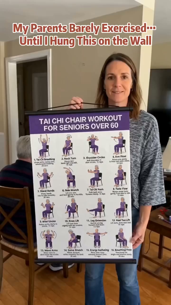 Tai Chi Chair Workout Chart for Seniors (16 x 24 inches)