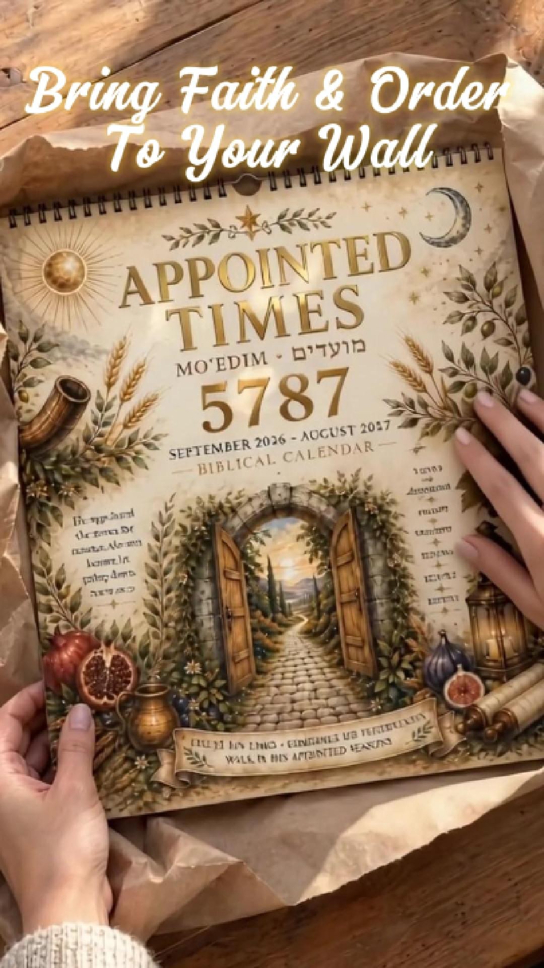 Hebrew 5787 Wall Calendar｜Track Feast Days & Shabbat On Your Wall