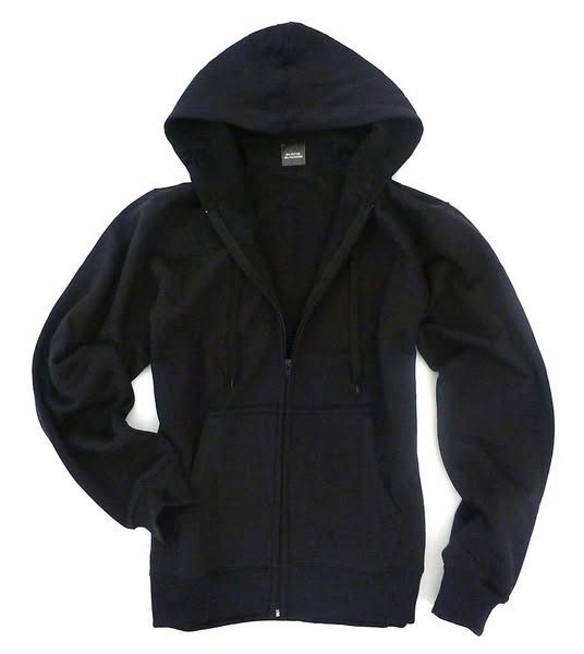 Mens Plain Black Zip Up Hoodie Hooded Cotton Sweatshirt Gents Hoody Sizes S-xxl