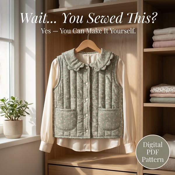 The Sweetest Quilted Vest You'll Sew for Her