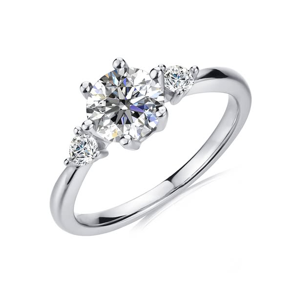 Hypoallergenic 925 Sterling Silver Endless Brilliant 1CT GRA Moissanite Three Stone Engagement Ring for Women Destiny Jewellery