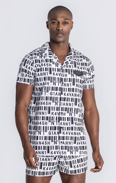 Barcode GK Hawaiian Shirt, XS / White/Black