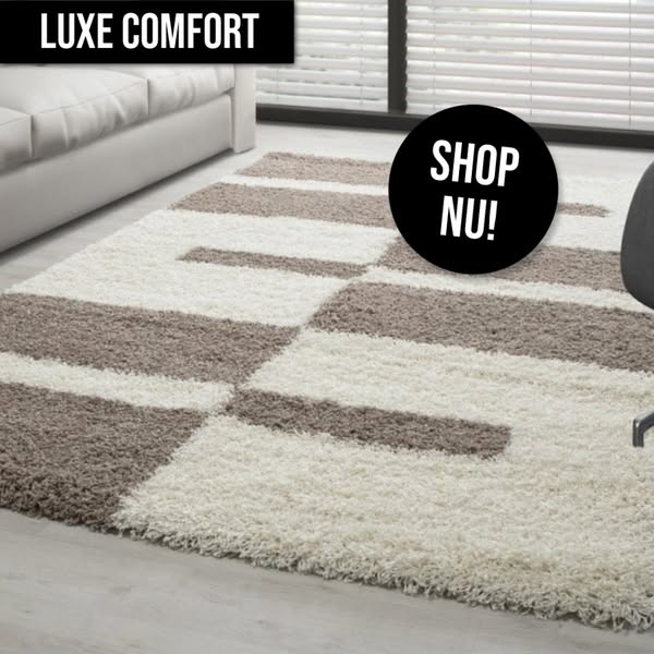 Manhattan Shaggy Vloerkleed - Beige - 100 X 200 Cm