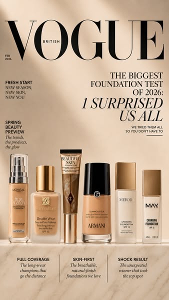 British Vogue Tested 5 Popular Foundations. One Impressed Us the Most.