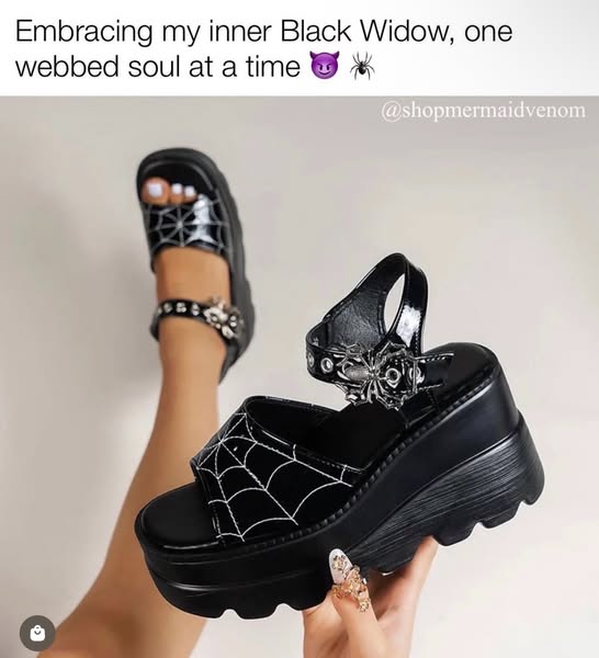 Black Widow Platform Sandals - Mermaid Venom