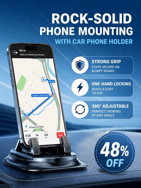 Car phone holder 360 degree rotation