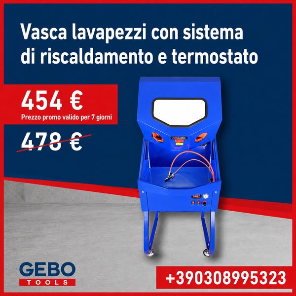 Vasca lavapezzi con sistema di riscaldamento e termostato, Kb Global