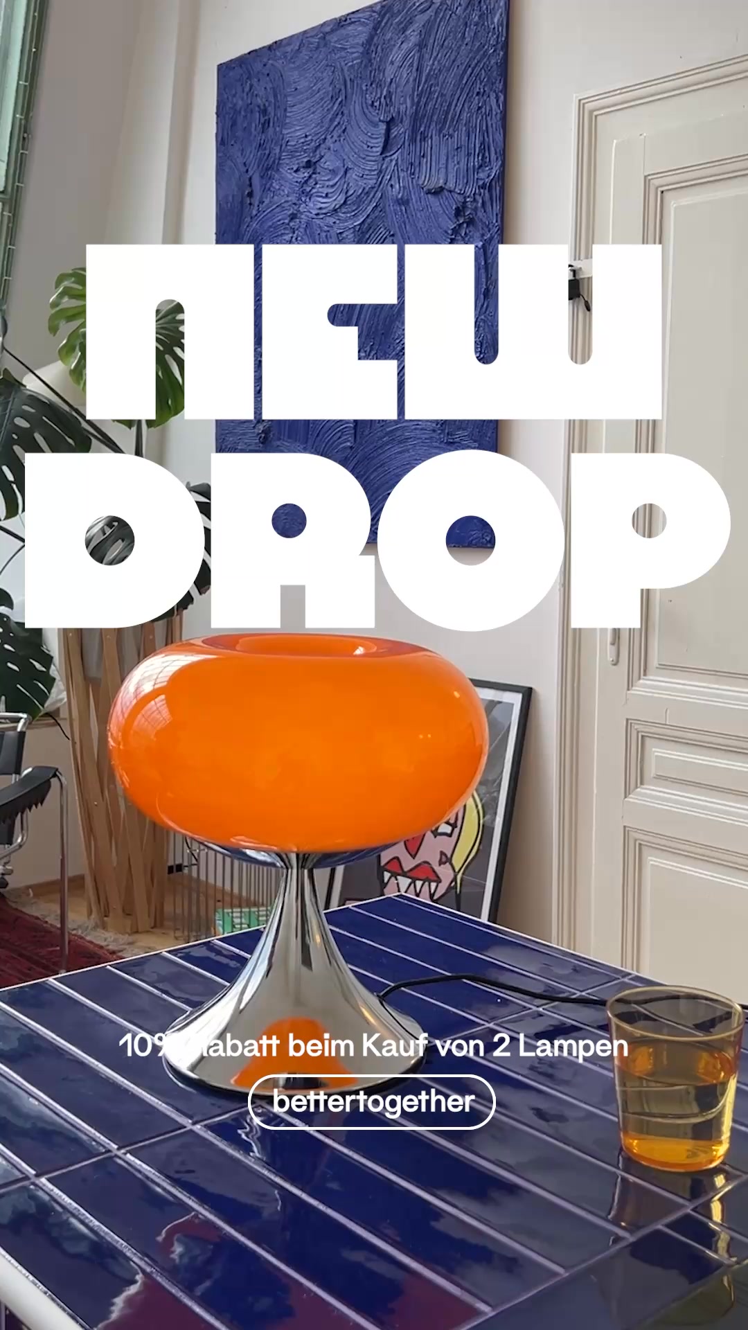 NEW DROP Donut Lampe orange