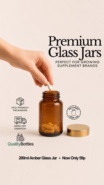 200ml Amber Glass Jar | Quality Bottles