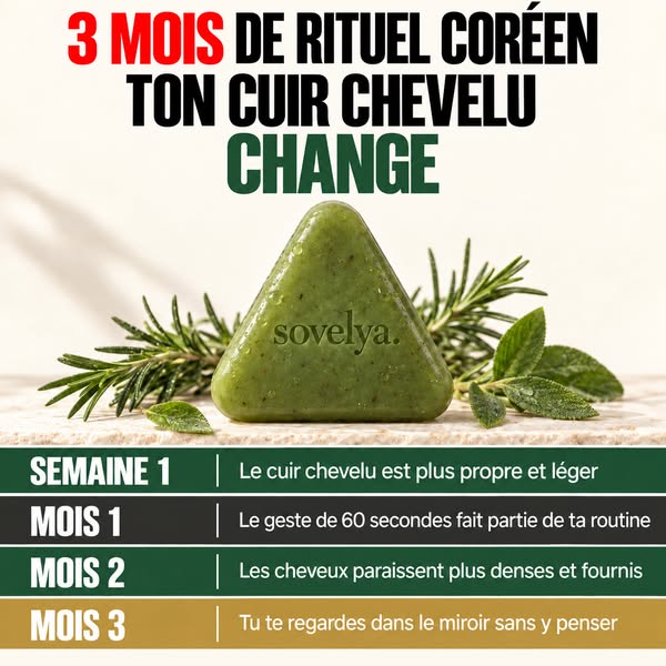 Savon Coréen pour la Pousse des Cheveux — Stoppe la Chute avec 12 Herbes