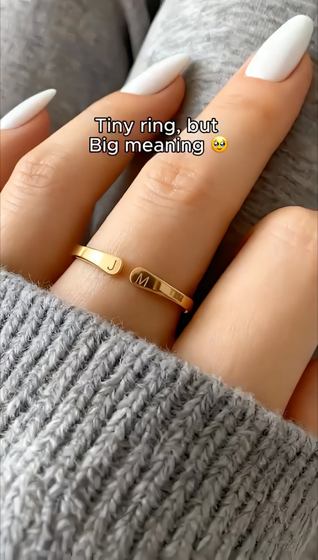 Adjustable Double Initial Ring "Whisper"