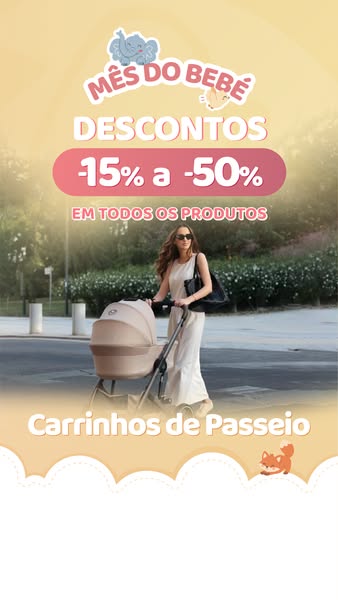 Mês do Bebé CARRINHOS DE PASSEIO -15% a -50% DESCONTO